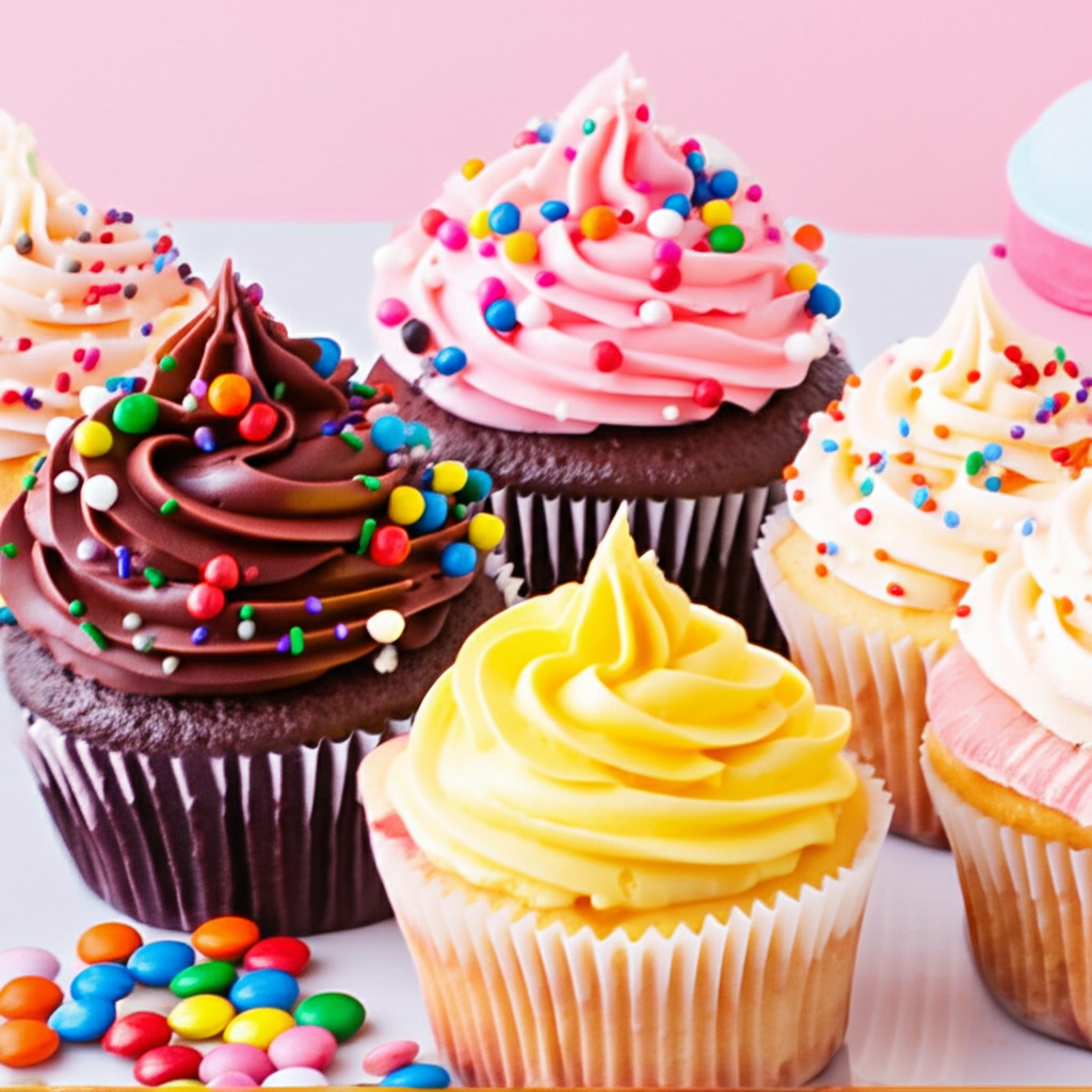 Coleção de cupcakes festivos